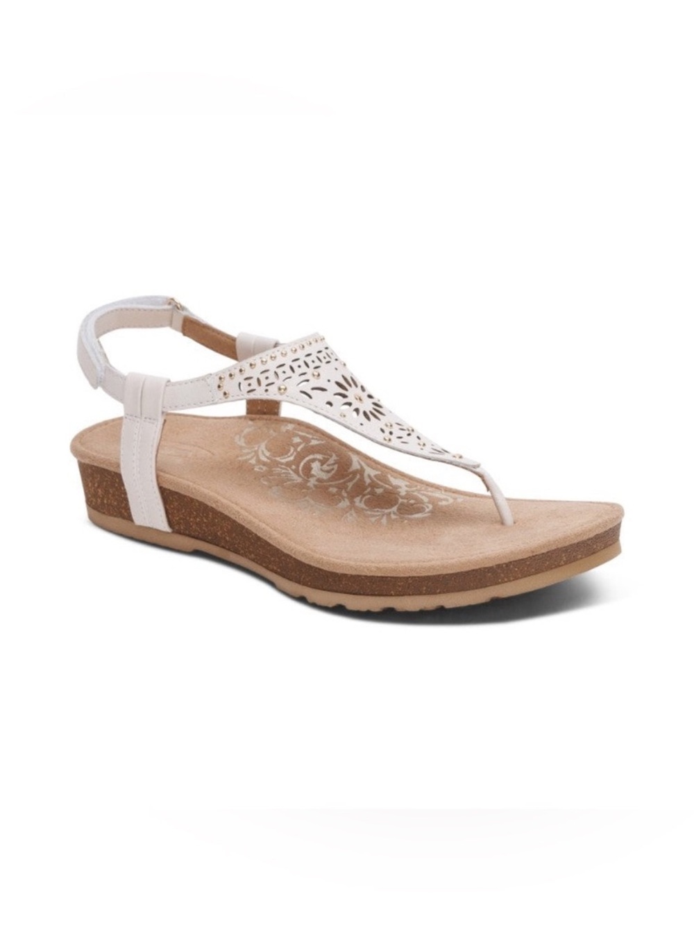 Aetrex Evelyn Thong Sandal White Size 9